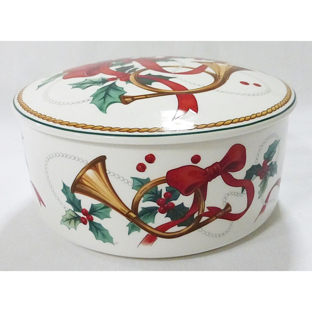 Mikasa trinket box Jubilation Christmas candy dish porcelain grandmacore